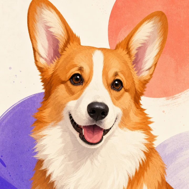 AI-generated pet portrait in Cartoon style