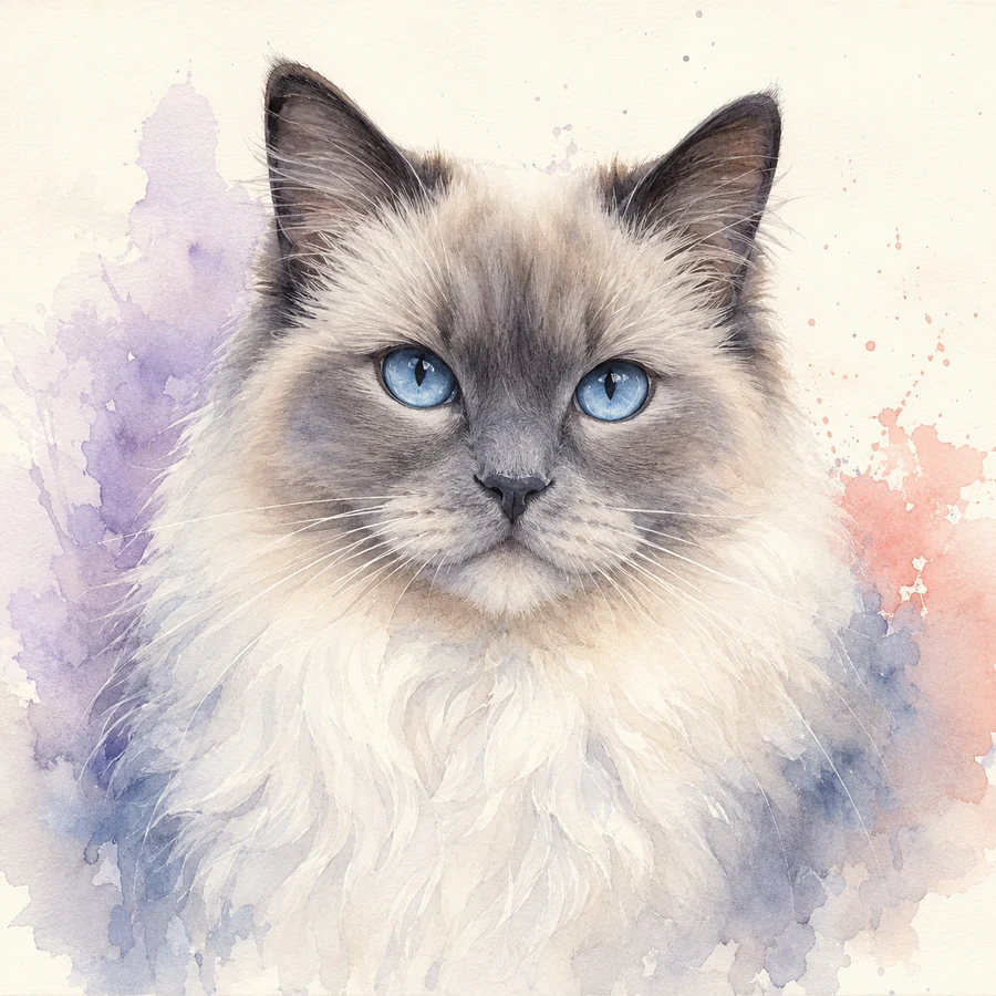 Watercolor pet portrait example 5