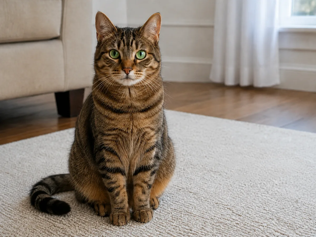 The same tabby cat photo with the three distracting objects removed.